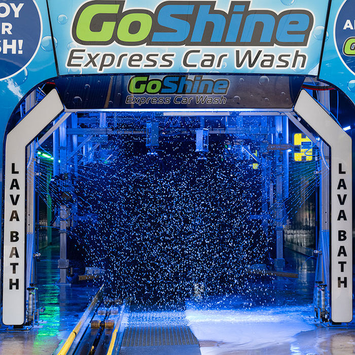 Go Shine Car Wash tunnel entrance arch